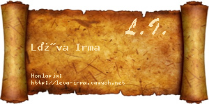 Léva Irma névjegykártya